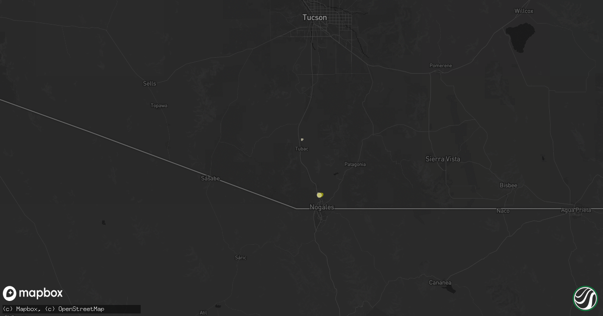 Hail map in Tumacacori, AZ on September 23, 2026
