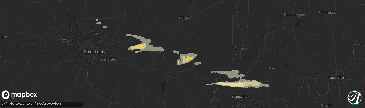 Hail map in Carlyle, IL on September 24, 2012