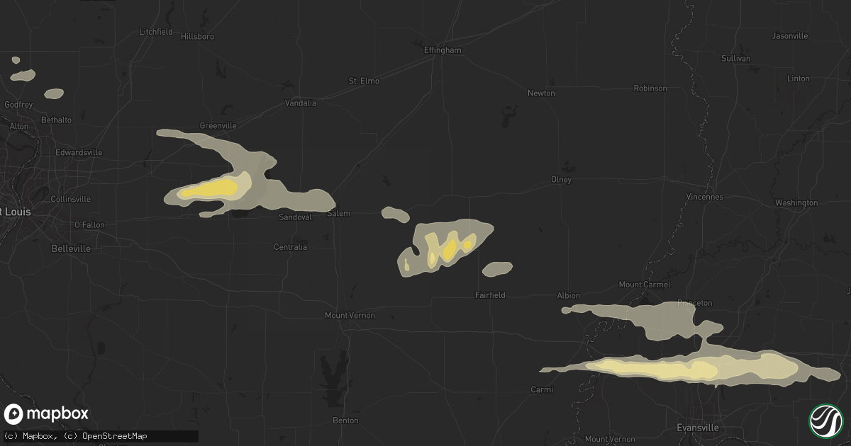 Hail map in Evansville, IN on September 24, 2012