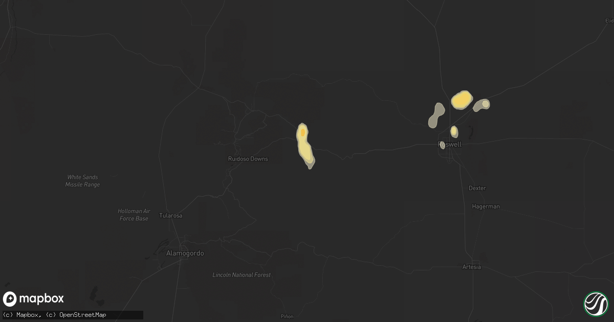 Hail map in Hondo, NM on September 24, 2014