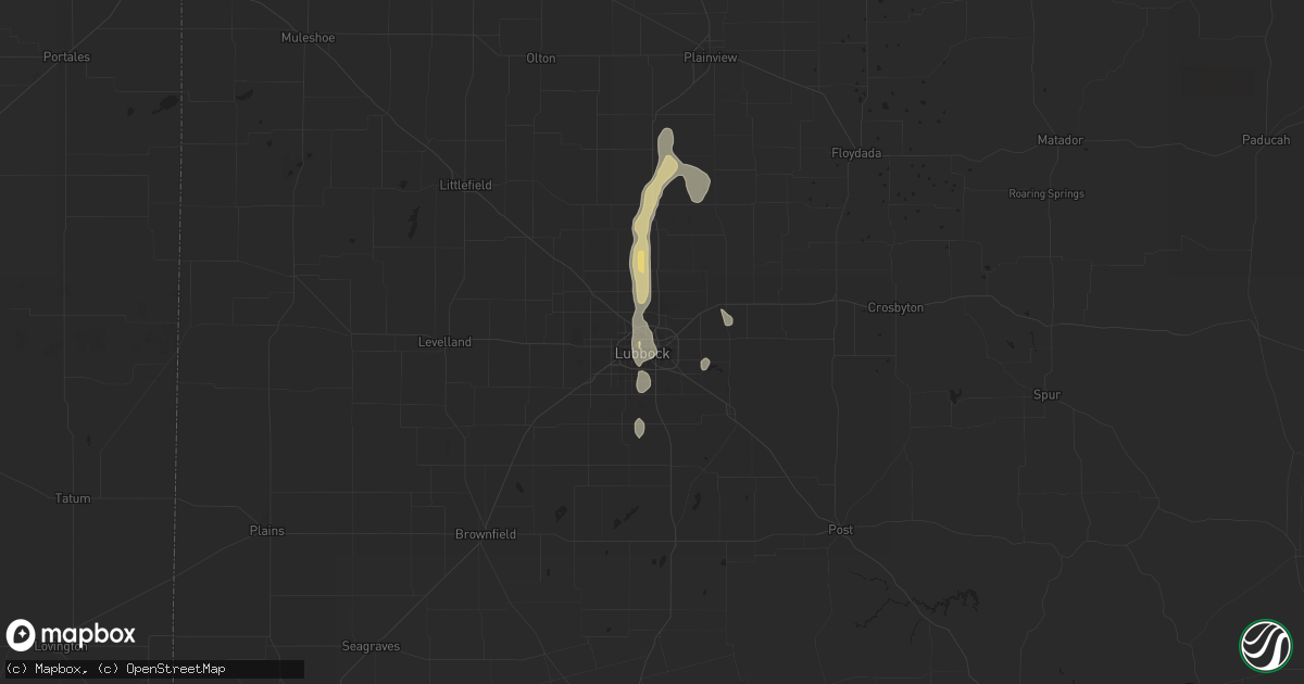 Hail map in Lubbock, TX on September 24, 2014