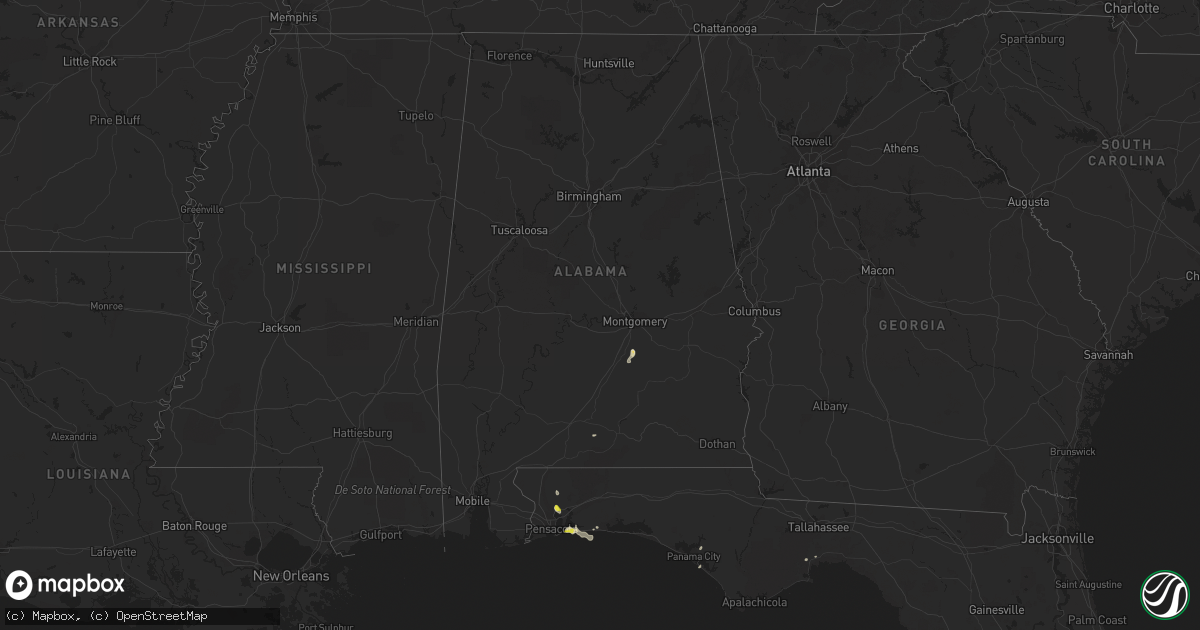 Hail map in Alabama on September 24, 2016
