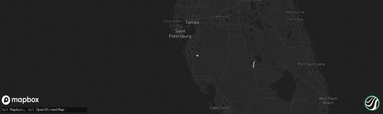 Hail map in Bradenton, FL on September 24, 2016