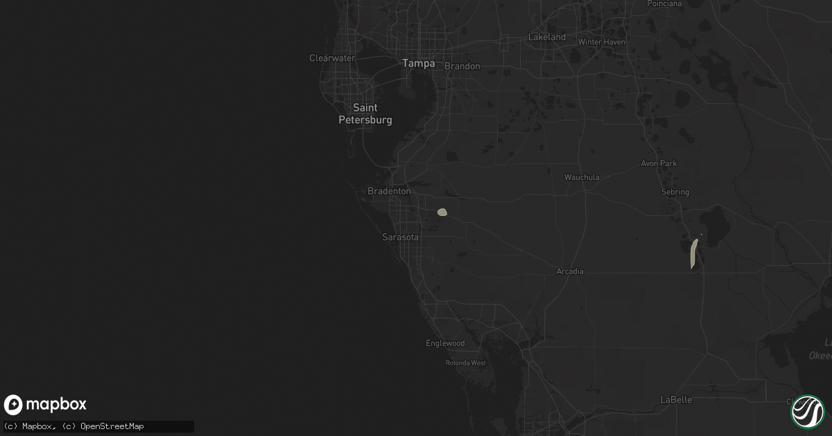 Hail map in Bradenton, FL on September 24, 2016