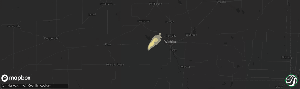 Hail map in Cheney, KS on September 24, 2016