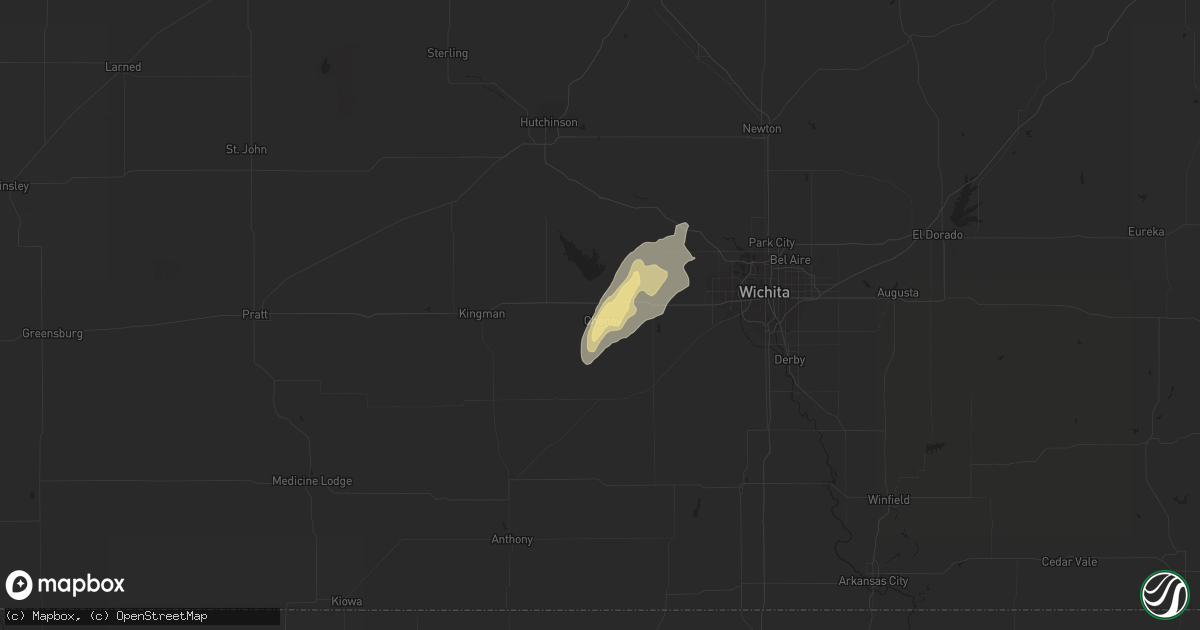 Hail map in Cheney, KS on September 24, 2016