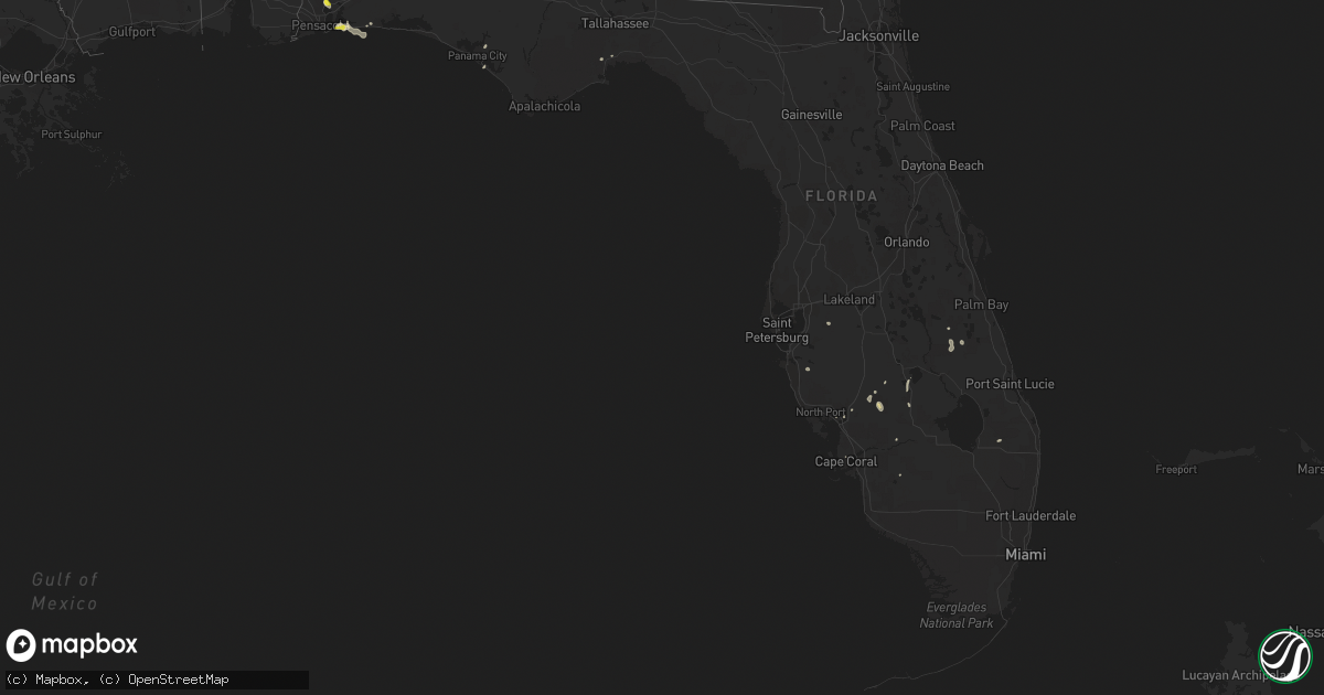 Hail map in Florida on September 24, 2016