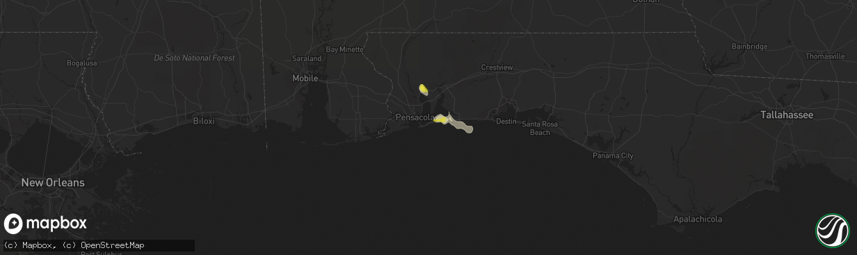 Hail map in Gulf Breeze, FL on September 24, 2016