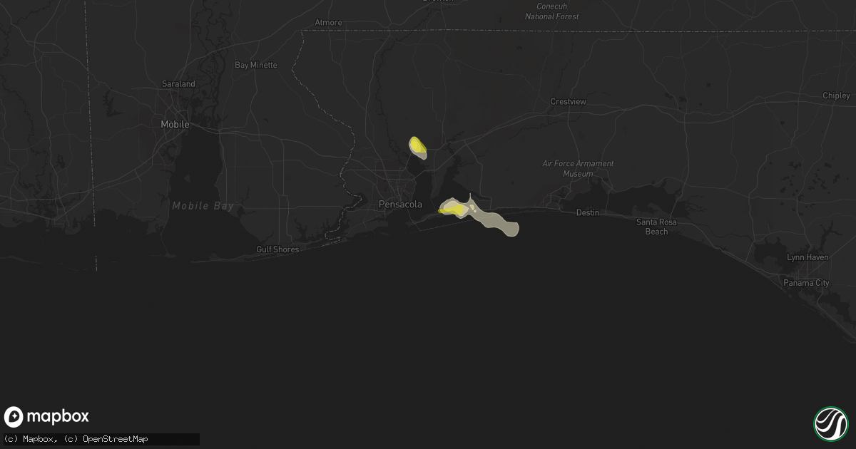 Hail map in Gulf Breeze, FL on September 24, 2016