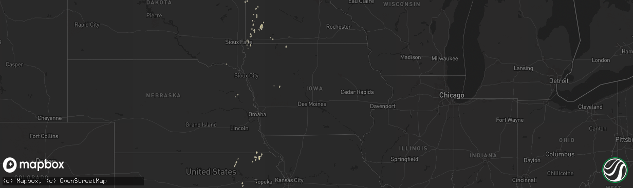 Hail map in Iowa on September 24, 2016