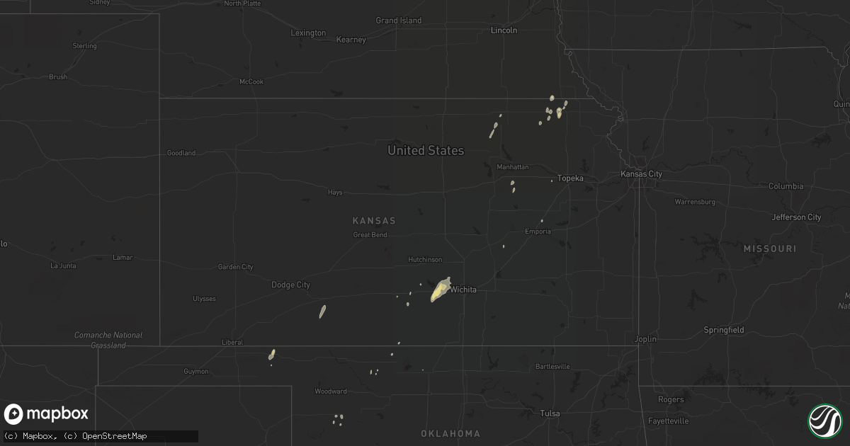 Hail map in Kansas on September 24, 2016