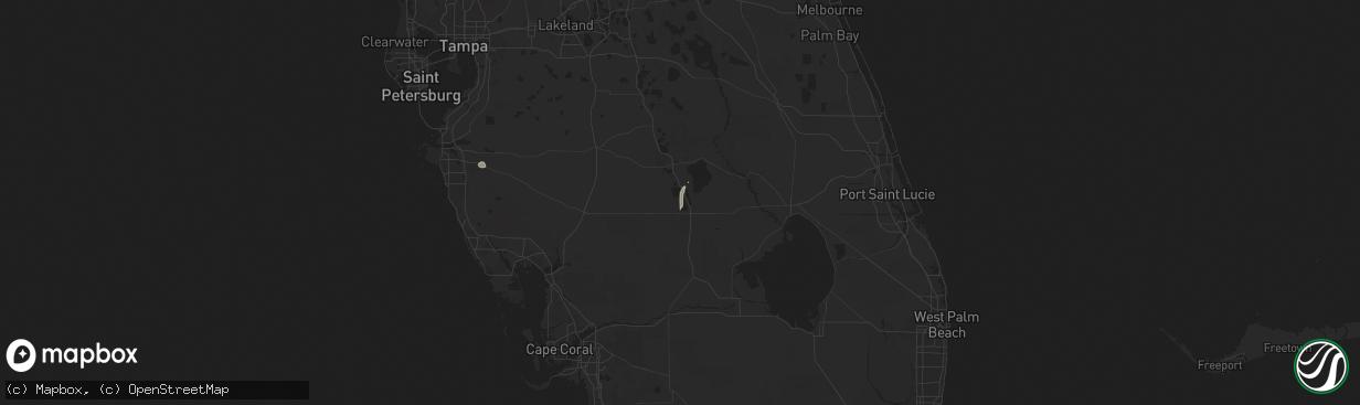 Hail map in Lake Placid, FL on September 24, 2016