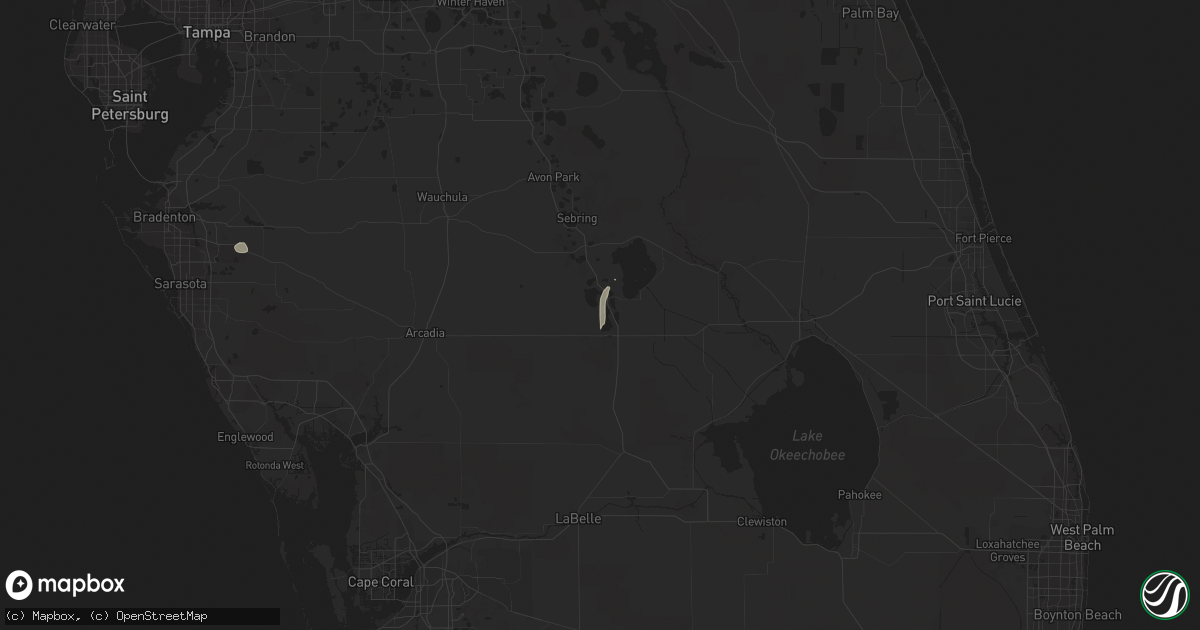 Hail map in Lake Placid, FL on September 24, 2016