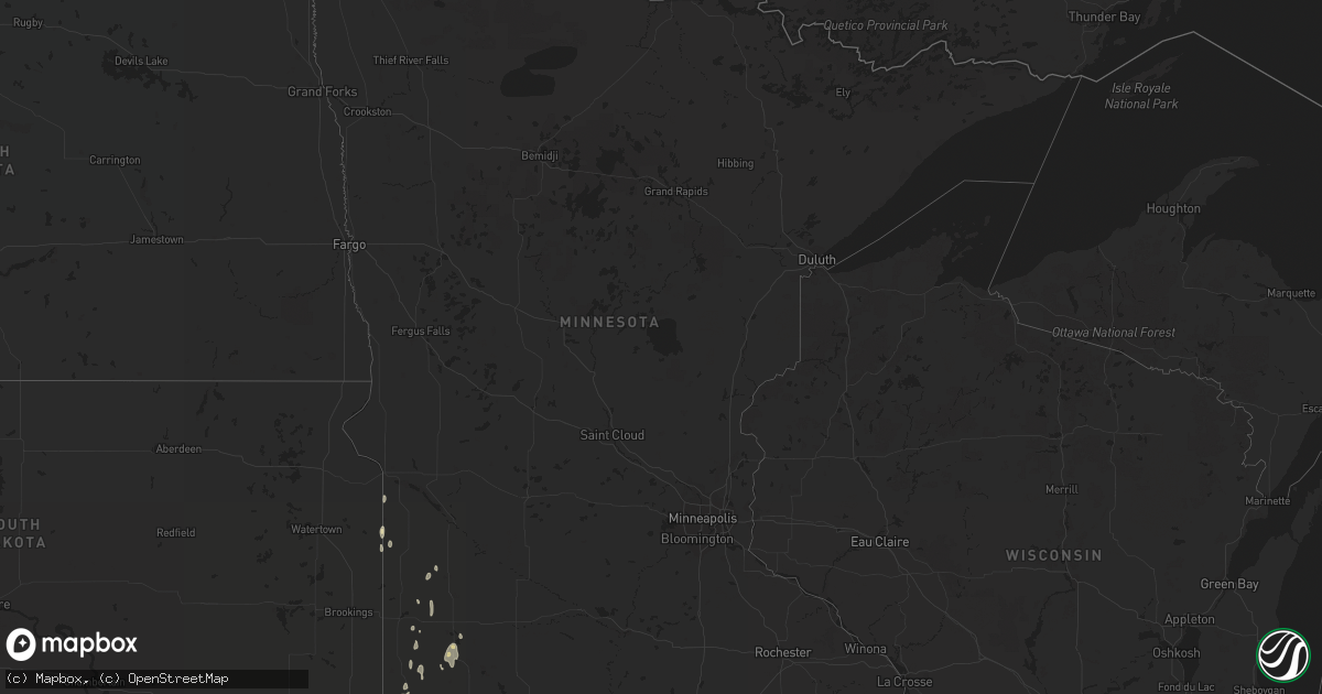 Hail map in Minnesota on September 24, 2016