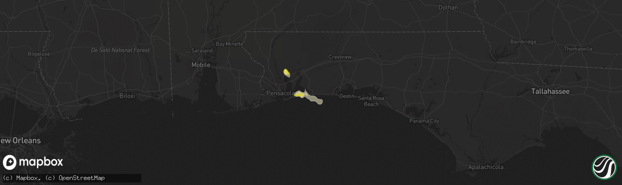 Hail map in Navarre, FL on September 24, 2016