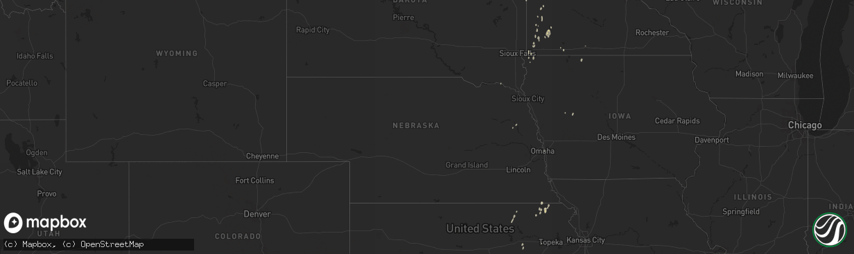 Hail map in Nebraska on September 24, 2016