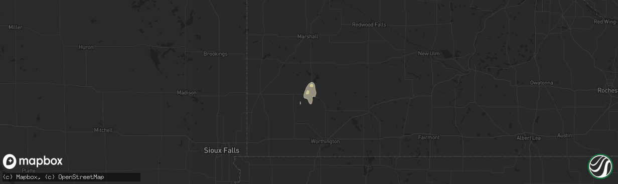 Hail map in Slayton, MN on September 24, 2016