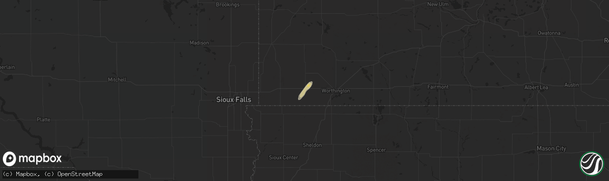 Hail map in Adrian, MN on September 24, 2017