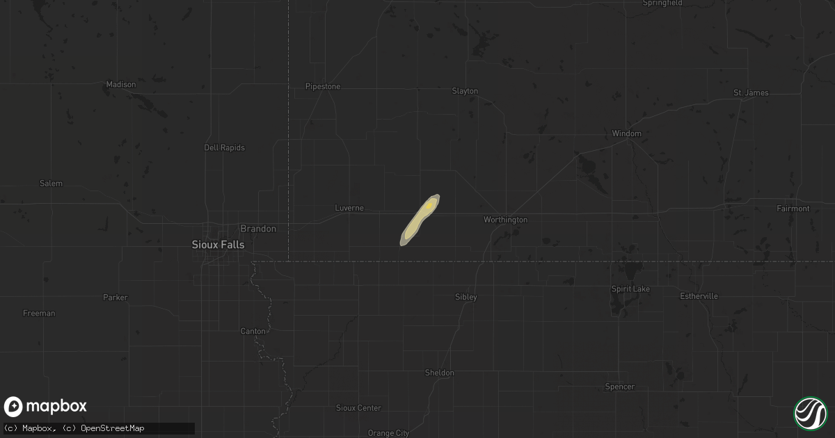 Hail map in Adrian, MN on September 24, 2017