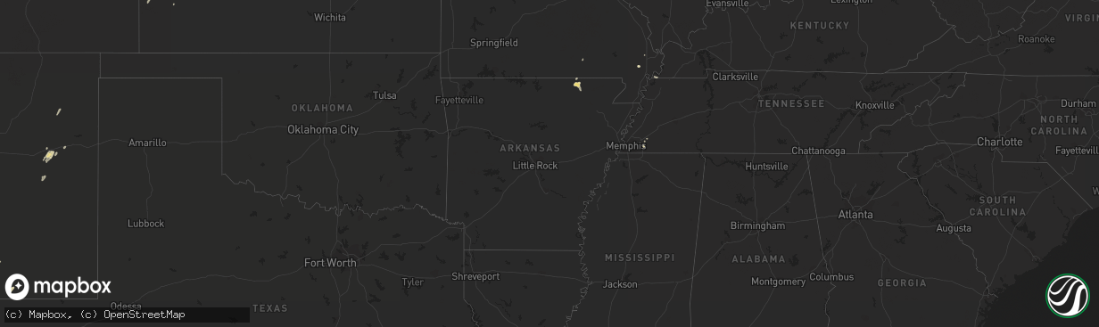 Hail map in Arkansas on September 24, 2017