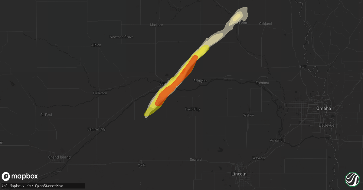 Hail map in Bellwood, NE on September 24, 2017