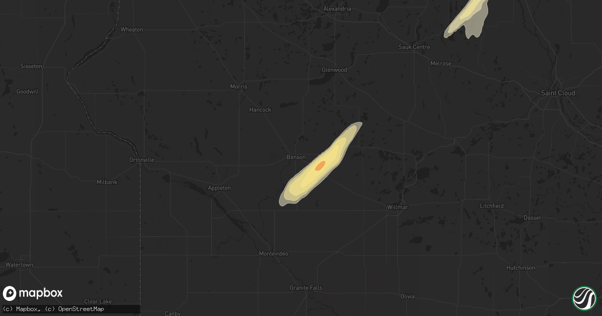 Hail map in Benson, MN on September 24, 2017