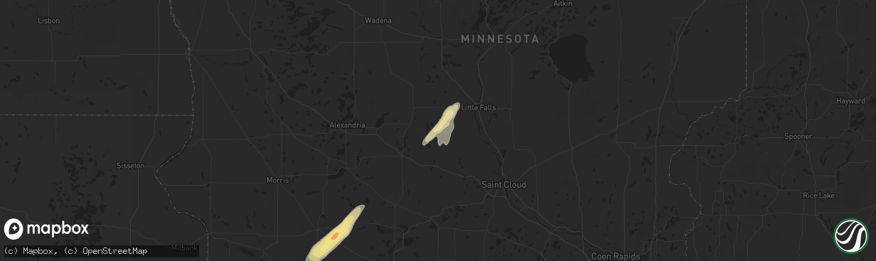 Hail map in Burtrum, MN on September 24, 2017