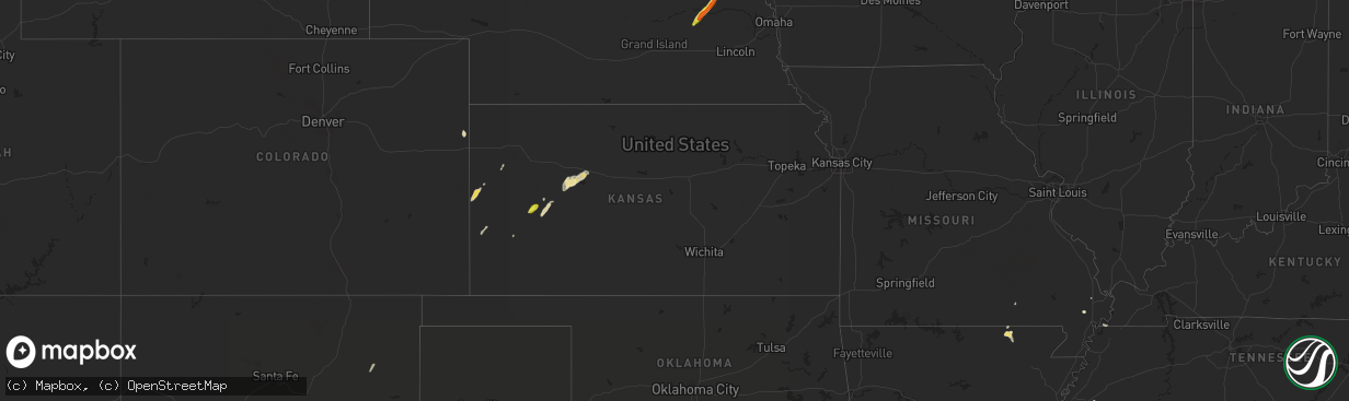 Hail map in Kansas on September 24, 2017