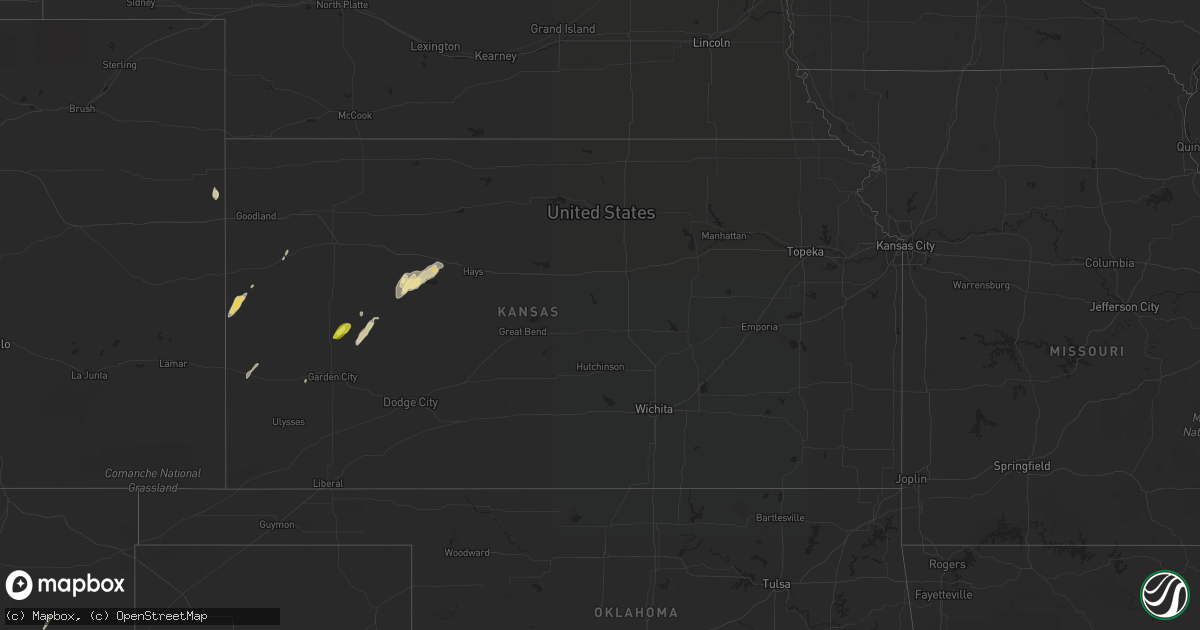 Hail map in Kansas on September 24, 2017