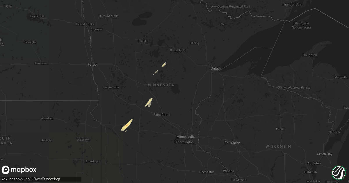 Hail map in Minnesota on September 24, 2017