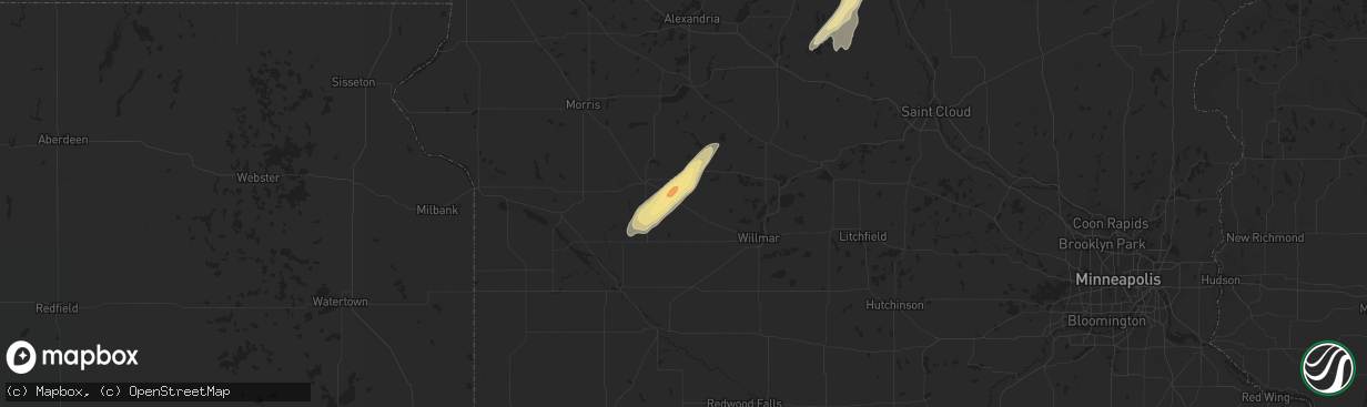 Hail map in Murdock, MN on September 24, 2017