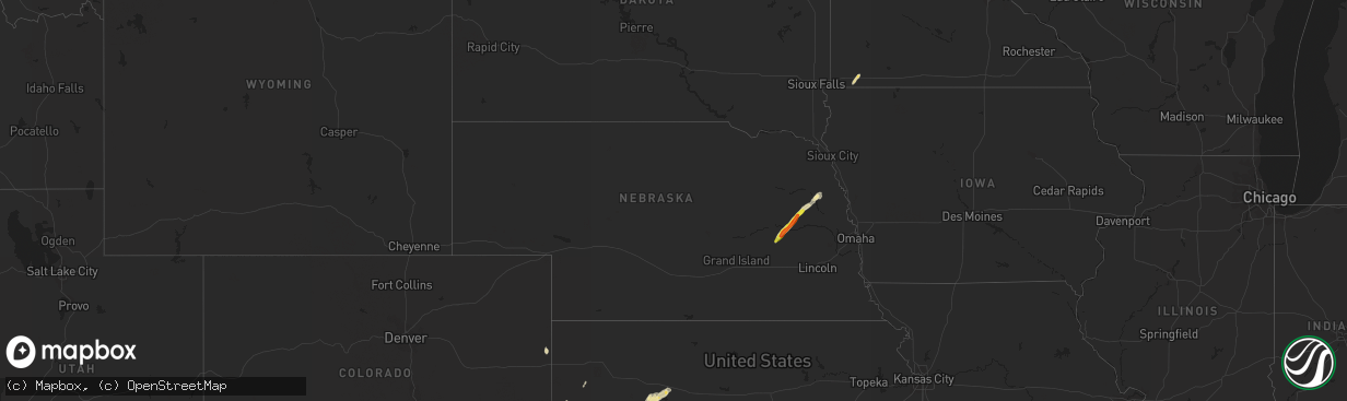 Hail map in Nebraska on September 24, 2017