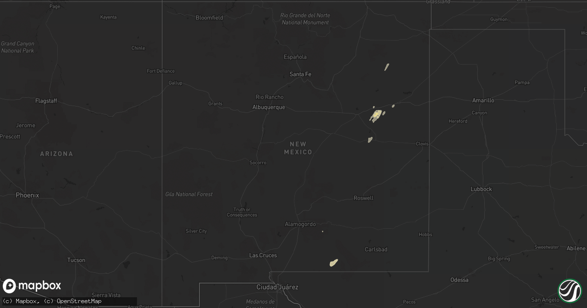 Hail map in New Mexico on September 24, 2017