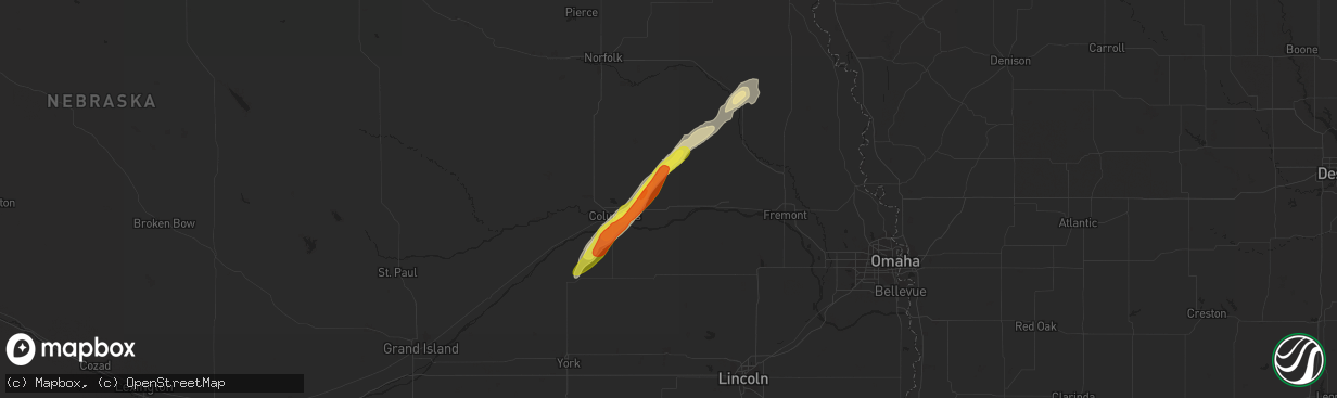 Hail map in Schuyler, NE on September 24, 2017