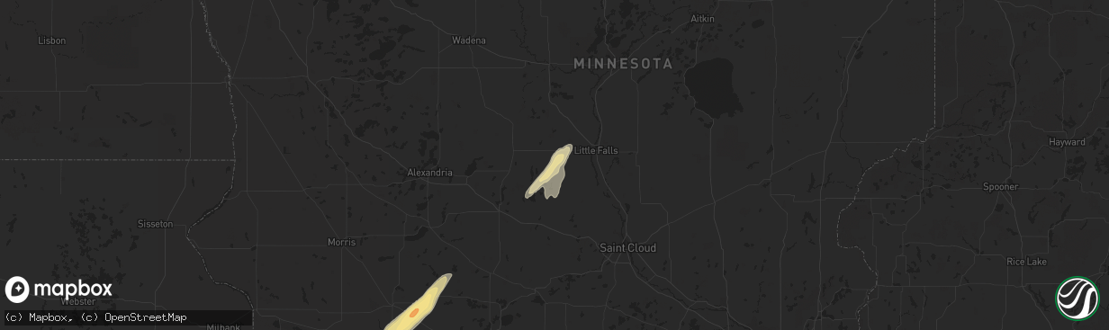 Hail map in Swanville, MN on September 24, 2017