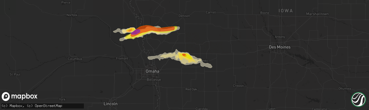 Hail map in Avoca, IA on September 24, 2019