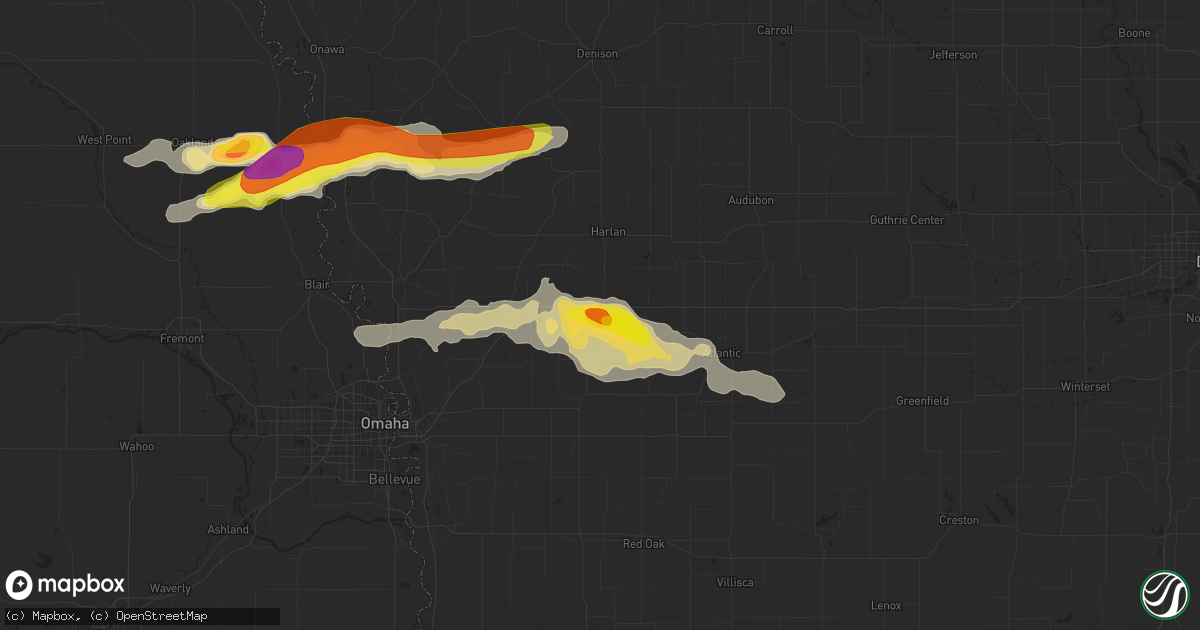 Hail map in Avoca, IA on September 24, 2019