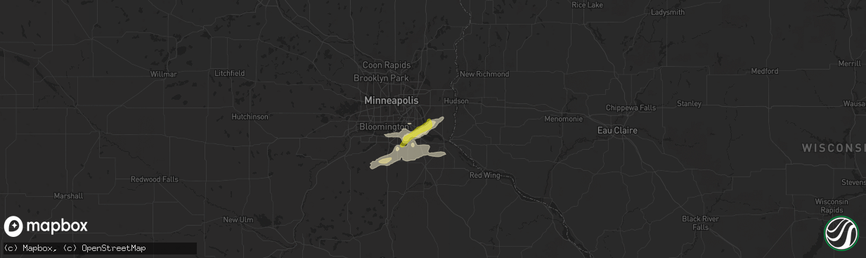 Hail map in Cottage Grove, MN on September 24, 2019