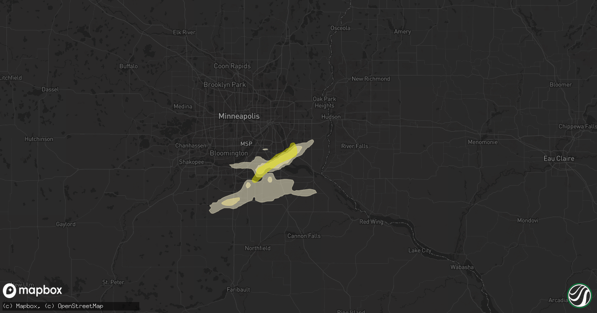 Hail map in Cottage Grove, MN on September 24, 2019