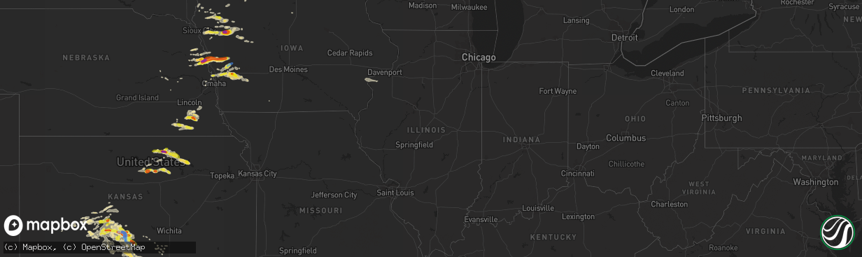 Hail map in Illinois on September 24, 2019