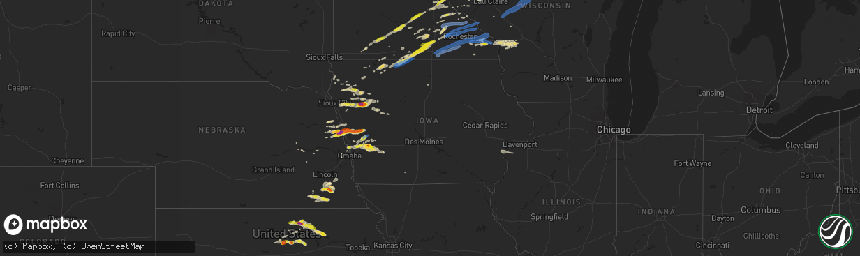 Hail map in Iowa on September 24, 2019