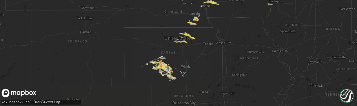 Hail map in Kansas on September 24, 2019