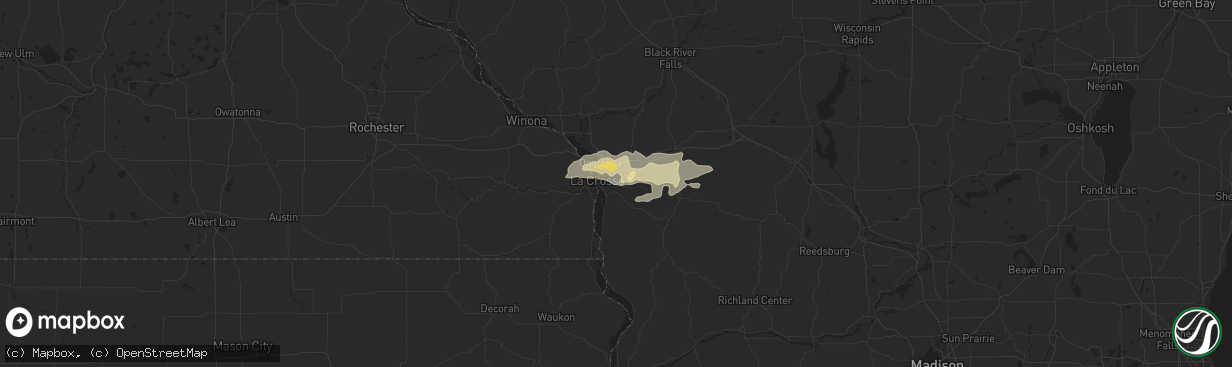 Hail map in La Crosse, WI on September 24, 2019