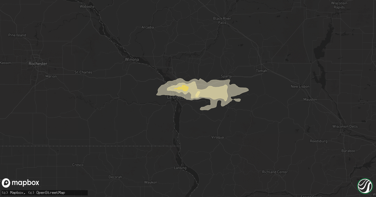 Hail map in La Crosse, WI on September 24, 2019