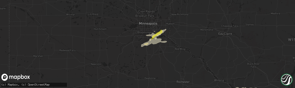 Hail map in Lakeville, MN on September 24, 2019