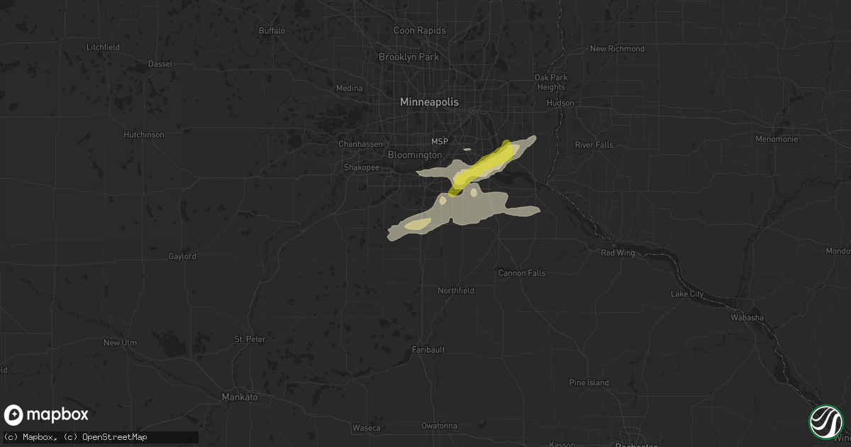 Hail map in Lakeville, MN on September 24, 2019