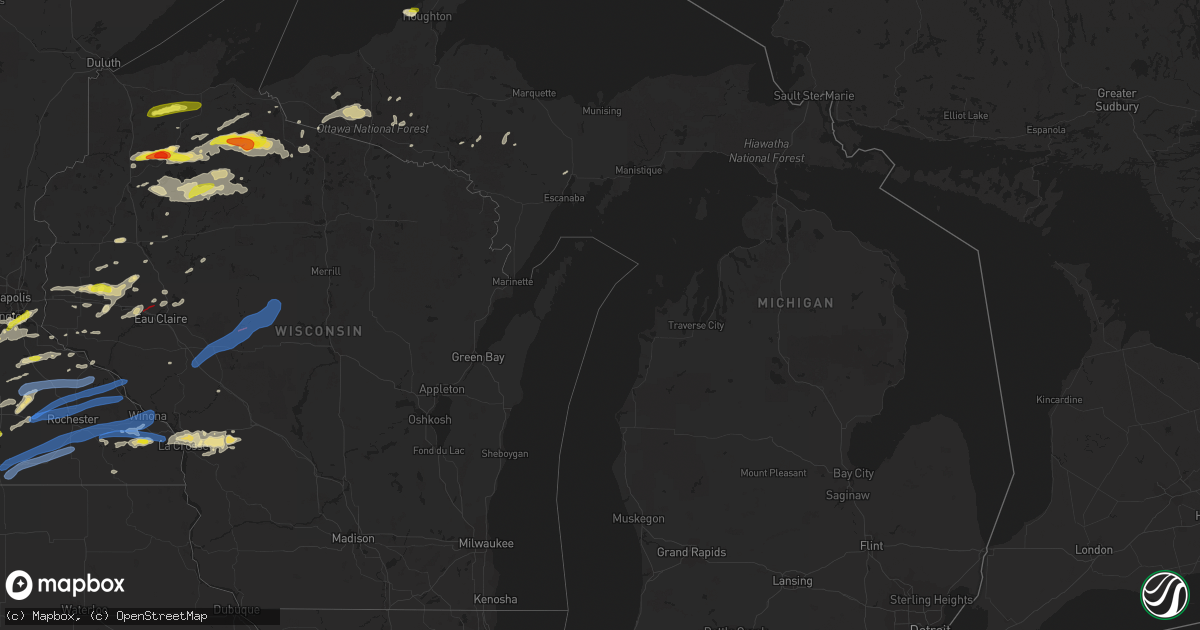 Hail map in Michigan on September 24, 2019
