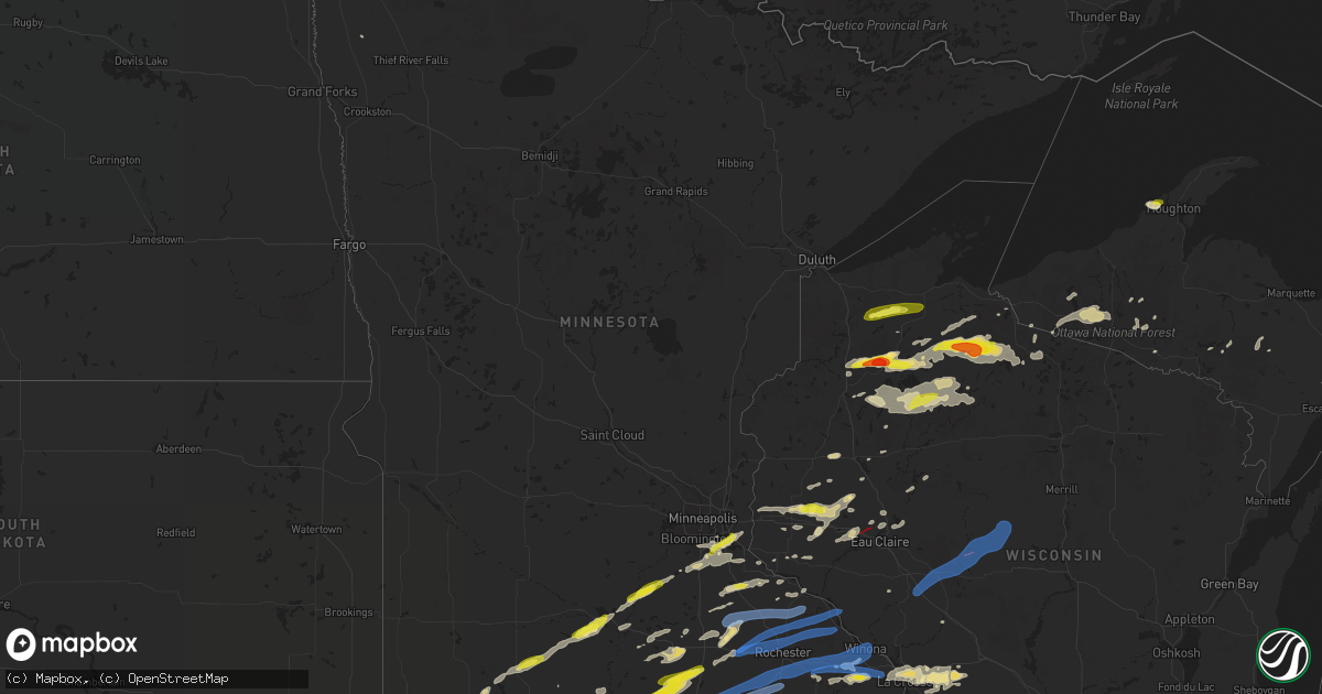 Hail map in Minnesota on September 24, 2019