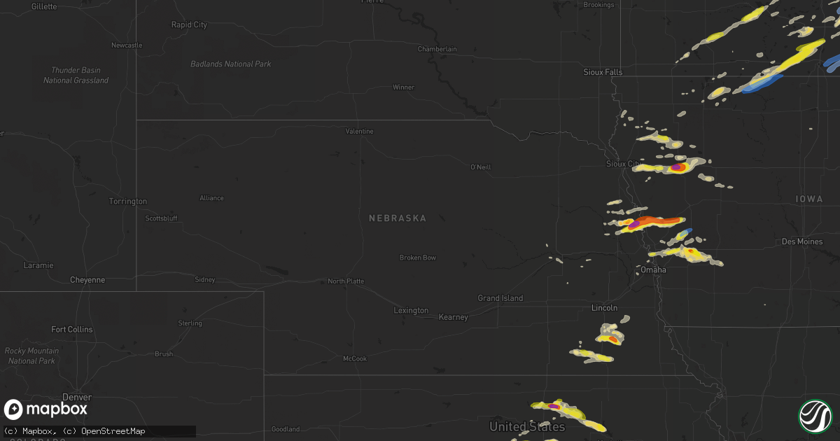 Hail map in Nebraska on September 24, 2019