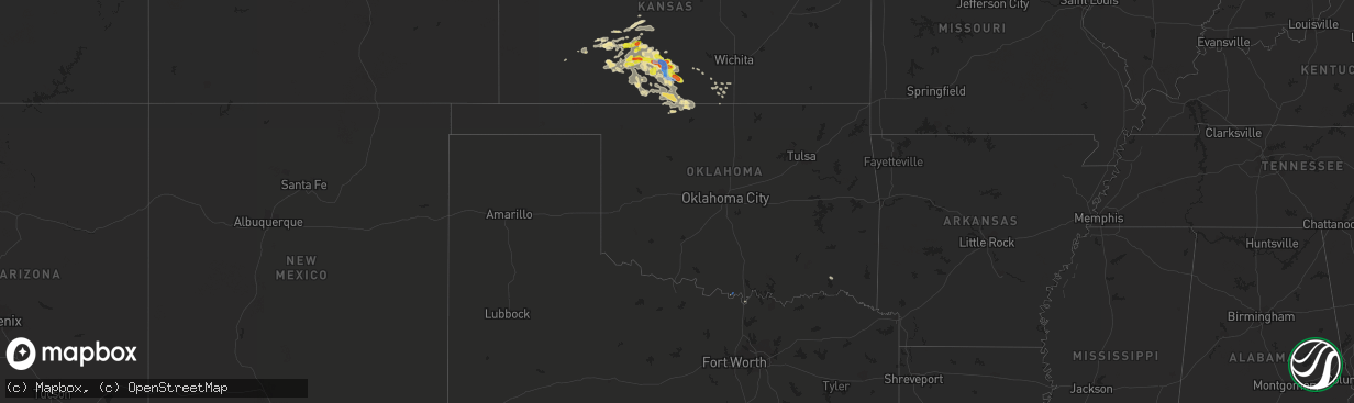 Hail map in Oklahoma on September 24, 2019